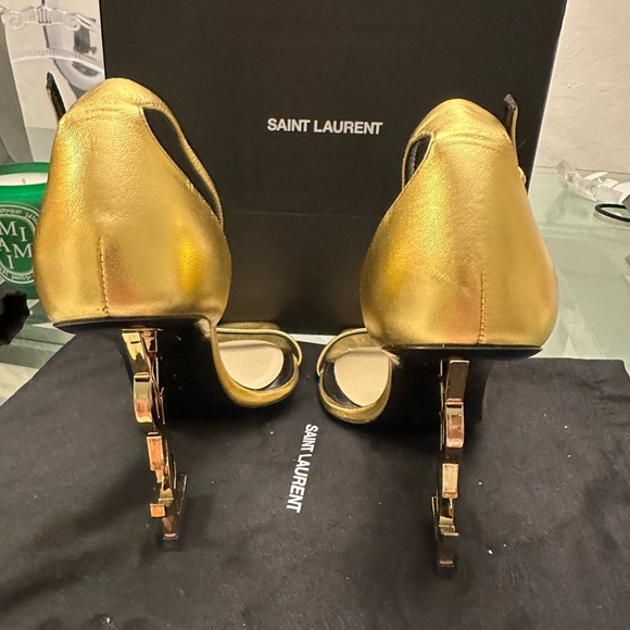YSL Saint Laurent OPYUM GOLD Heels. Size 39 - Picture 11 of 14
